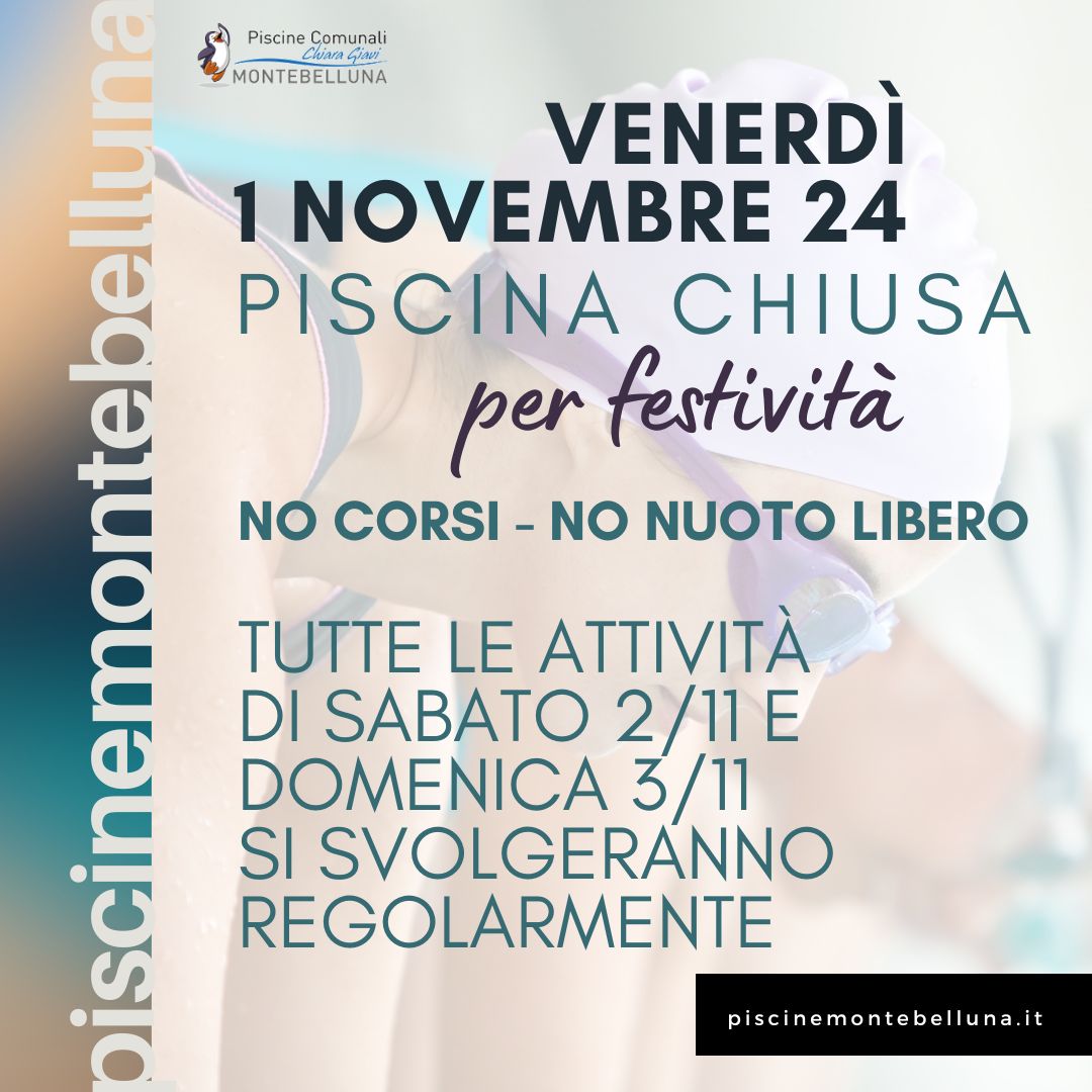 banner chiusura piscine montebelluna 1 nov 2024